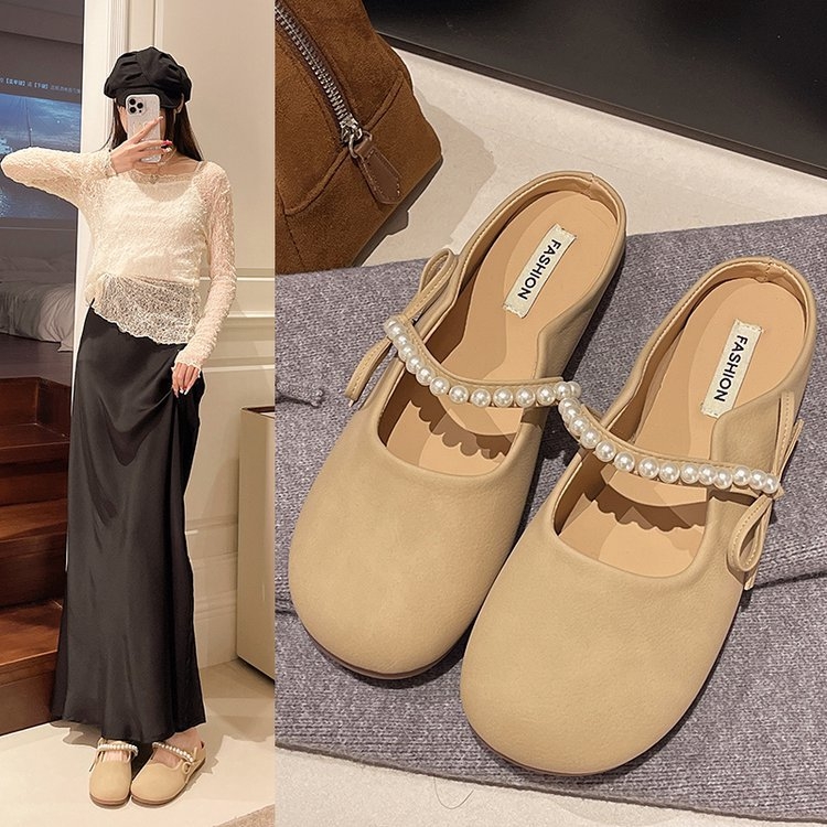 Ravne papuče s mekim dnom, ženske vanjske cipele, nove proljetne i ljetne sandale i papuče Mary Jane, nježne večernje cipele