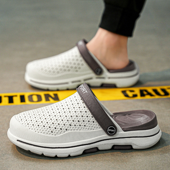 Σανδάλια Baotou από διασυνοριακό ύφασμα, ανδρικά καλοκαιρινά σανδάλια για υπαίθριες δραστηριότητες, με χοντρή σόλα και τρύπες στην παραλία, ανδρικά σανδάλια για υπαίθριες δραστηριότητες, casual σανδάλια με κοίλο τελείωμα