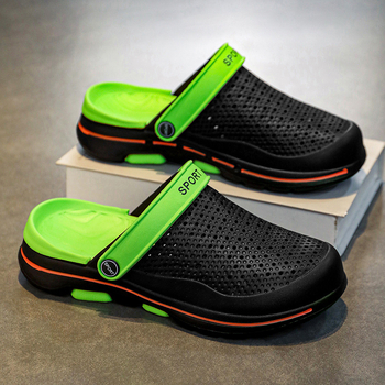 Σανδάλια Baotou από διασυνοριακό ύφασμα, ανδρικά καλοκαιρινά σανδάλια για υπαίθριες δραστηριότητες, με χοντρή σόλα και τρύπες στην παραλία, ανδρικά σανδάλια για υπαίθριες δραστηριότητες, casual σανδάλια με κοίλο τελείωμα