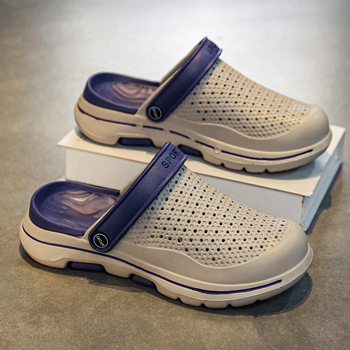 Σανδάλια Baotou από διασυνοριακό ύφασμα, ανδρικά καλοκαιρινά σανδάλια για υπαίθριες δραστηριότητες, με χοντρή σόλα και τρύπες στην παραλία, ανδρικά σανδάλια για υπαίθριες δραστηριότητες, casual σανδάλια με κοίλο τελείωμα