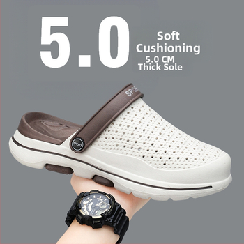 Σανδάλια Baotou από διασυνοριακό ύφασμα, ανδρικά καλοκαιρινά σανδάλια για υπαίθριες δραστηριότητες, με χοντρή σόλα και τρύπες στην παραλία, ανδρικά σανδάλια για υπαίθριες δραστηριότητες, casual σανδάλια με κοίλο τελείωμα