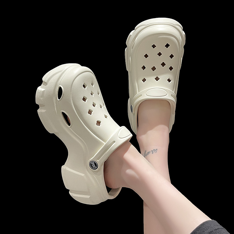 Moteriški urviniai bateliai – madingi 2023 m. pavasario ir vasaros slaugytojų neslystantys paplūdimio šlepetės su „Baotou“ dvigubo dėvėjimo storapadžiais sandalais moterims