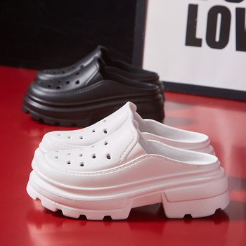 2025 Šuplje sandale, ženske natikače, ljetne sandale s debelim potplatom, sandale s visokom petom u korejskom stilu, mekane sandale za plažu, vrtne cipele, ženske cipele za tatu