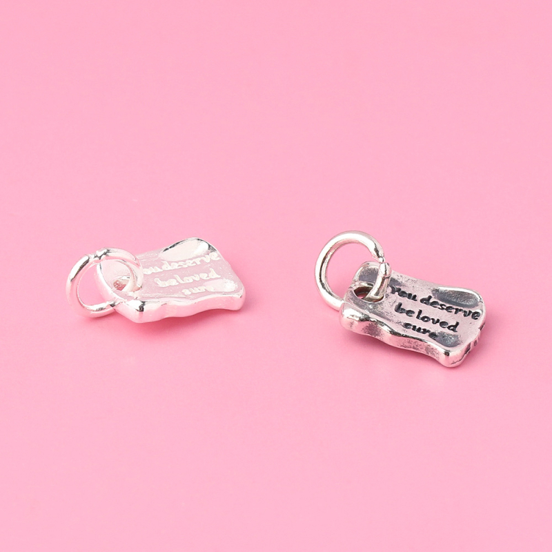 Pora Tailando sidabro angliško netaisyklingo pakabuko karoliai, apyrankės, pakabukas, s925 sidabro kvadratiniai papuošalai, „pasidaryk pats“ aksesuarai