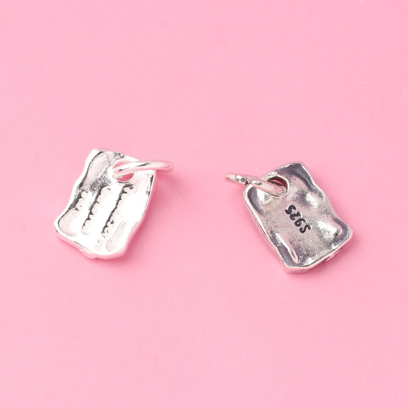 Pora Tailando sidabro angliško netaisyklingo pakabuko karoliai, apyrankės, pakabukas, s925 sidabro kvadratiniai papuošalai, „pasidaryk pats“ aksesuarai