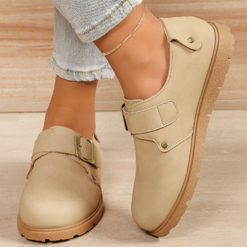 Dámske topánky Birkan s hrubou sponou a retro sponou na opasok, jar 2025, nová móda, ležérne dámske topánky s jedným pedálom, cezhraničný veľkoobchod