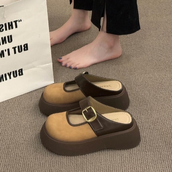 Ženske papuče Baotou s debelim potplatom, nova odjevna kombinacija za proljeće 2025., univerzalne, moderne ženske cipele zapadnjačkog dizajna