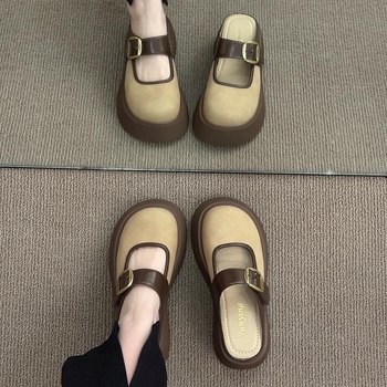 Ženske papuče Baotou s debelim potplatom, nova odjevna kombinacija za proljeće 2025., univerzalne, moderne ženske cipele zapadnjačkog dizajna