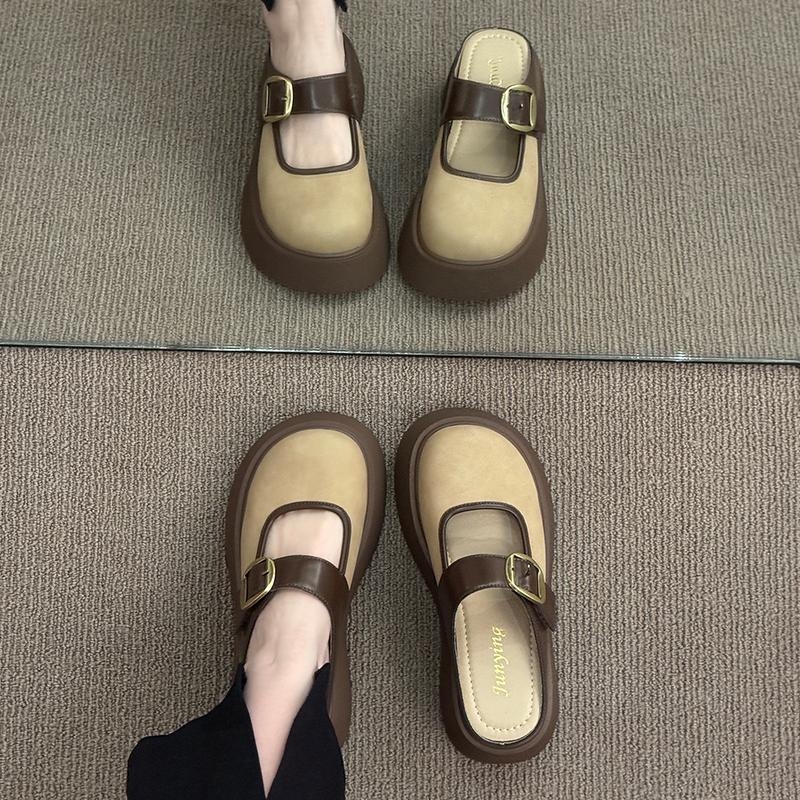 Ženske papuče Baotou s debelim potplatom, nova odjevna kombinacija za proljeće 2025., univerzalne, moderne ženske cipele zapadnjačkog dizajna