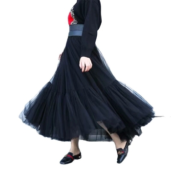 Γυναικεία μακριά φούστα Cross-Border με ραφές, φούστα από mesh tutu, υψηλής ποιότητας φούστα με συρραφές, S-5Xl Πολλαπλών μεγεθών με λάστιχο στη μέση