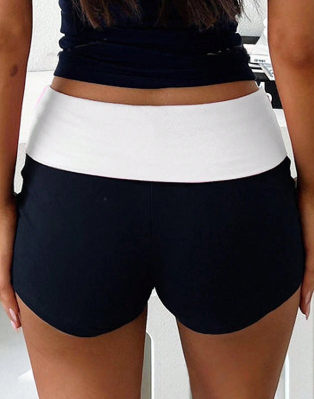 2025 Prekogranične europske i američke ležerne sportske kontrastne kratke hlače, modne ženske uske hlače za mršavljenje, seksi vruće hlače za jogu, za sve uzraste