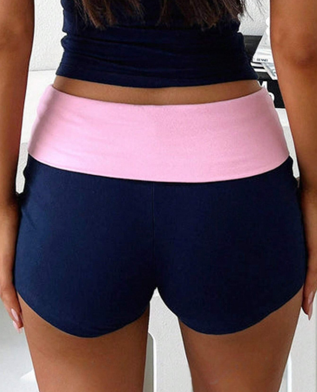 2025 Prekogranične europske i američke ležerne sportske kontrastne kratke hlače, modne ženske uske hlače za mršavljenje, seksi vruće hlače za jogu, za sve uzraste