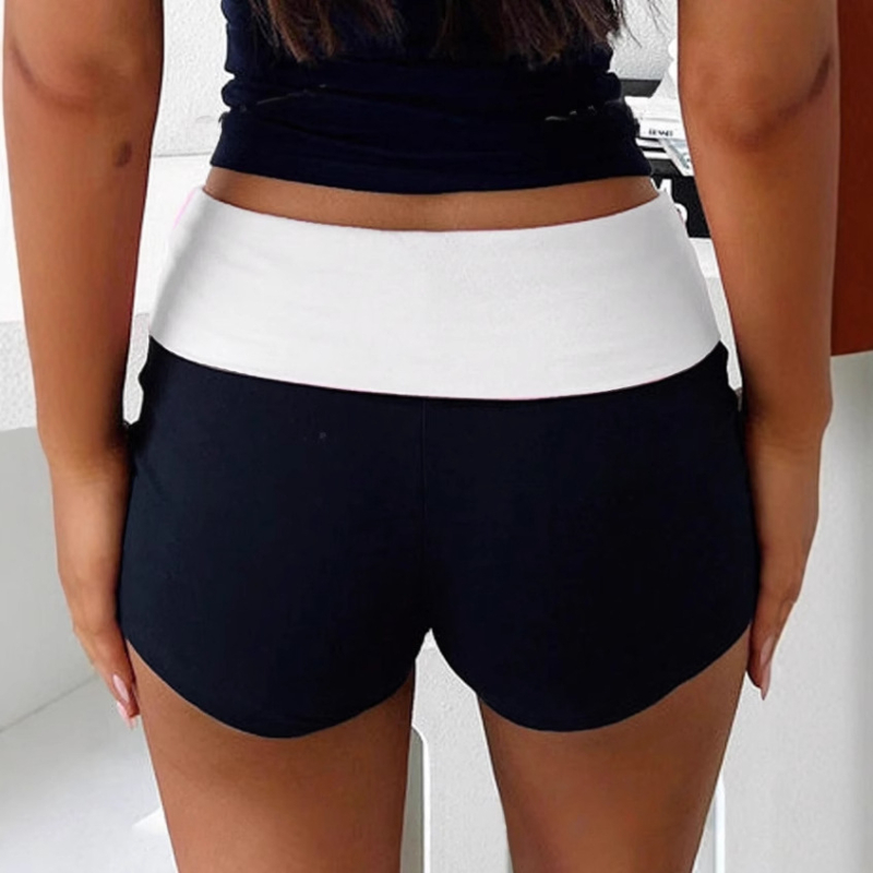 2025 Prekogranične europske i američke ležerne sportske kontrastne kratke hlače, modne ženske uske hlače za mršavljenje, seksi vruće hlače za jogu, za sve uzraste