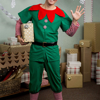 Kalėdinio elfo kostiumas vaikams suaugusiems Žaliojo elfo kostiumas Parcade vakarėlio kostiumas