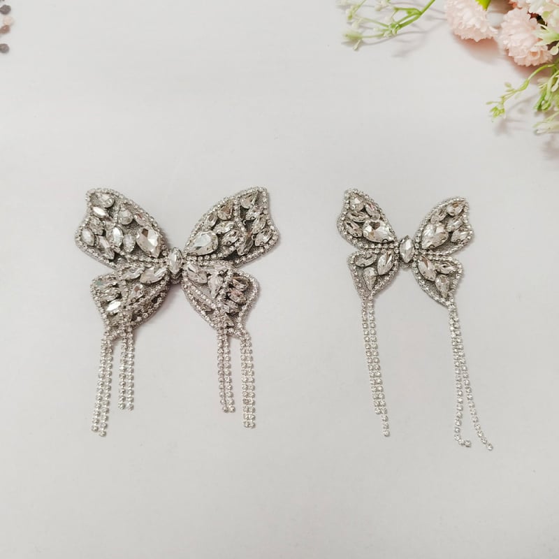 Nou stil nordic Tassel complet diamant arc pânză pantof floare tocuri înalte accesorii DIY autoadezive toc decorare