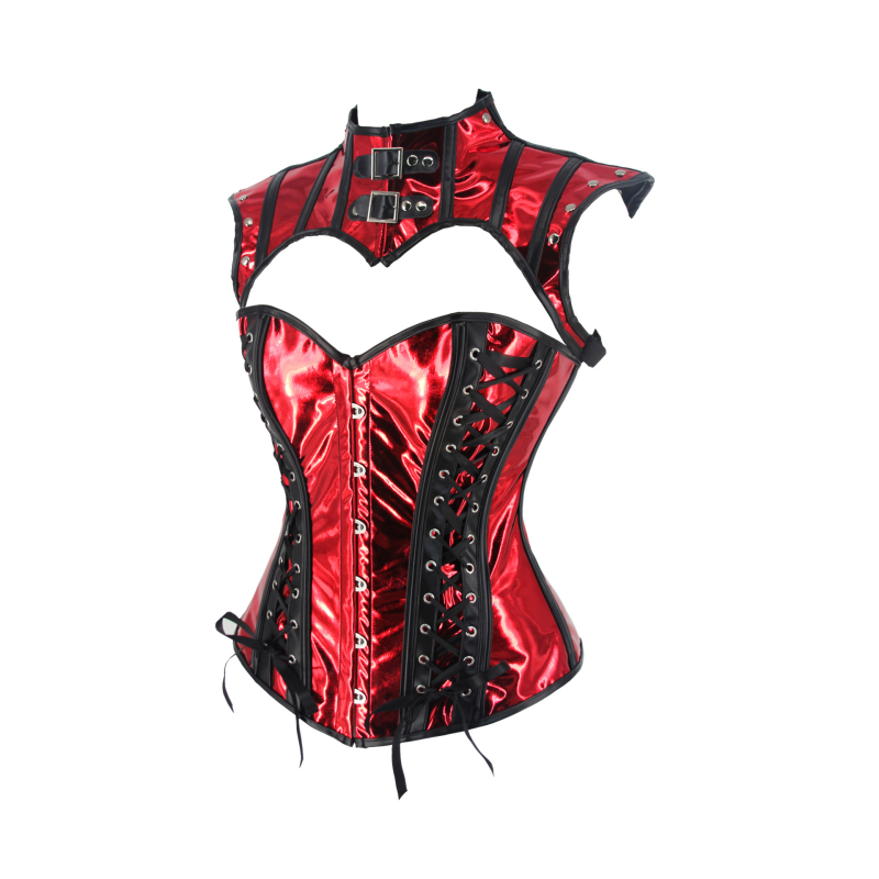 Steampunk gooti korsett erksa nahast pühade COSPLAY kalasabamustriga sall ja KORSETID ülikond