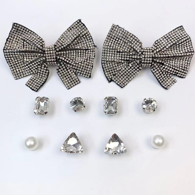 Nauja tarpvalstybinė batų sagtis „pasidaryk pats“ dekoracija juodai baltam kaspinui, deimantinis kostiumas, tinkantis skylutei, batų papuošalų gamintojai, didmeninė prekyba