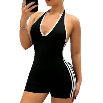 Νέα Άφιξη 2025 Νάιλον Υψηλή Ελαστική Γιλέκο Σέξι Στενή Αθλητική Γιόγκα Ριγέ Σορτς V-body