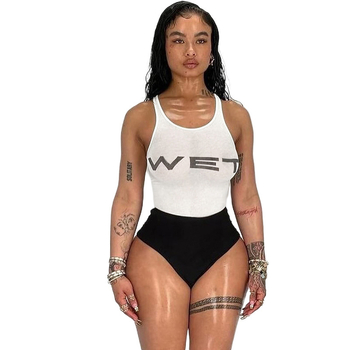 Ευρωπαϊκό και Αμερικανικό Στυλ 2024 Καλοκαίρι Νέα Σέξι Spice Girl Μοντέρνο Τετράγωνο Γιακά Στήθος Αμάνικο Ψηλόμεσο Στενή Εμπριμέ Ολόσωμη Φόρμα