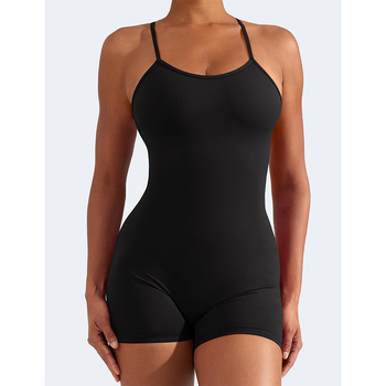 Γυναικεία ολόσωμη φόρμα Amazon από την Ευρώπη και την Αμερική με sling backless θήκη, σέξι, λεπτά ρούχα γιόγκα 2024, άνοιξη και καλοκαίρι, νέο