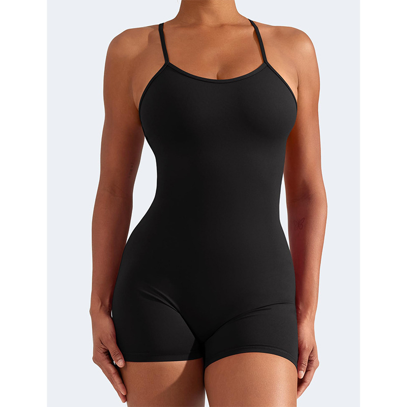 Amazon europski i američki ženski sling kombinezon s otvorenim leđima, seksi slim odjeća za jogu, proljeće i ljeto 2024., novo