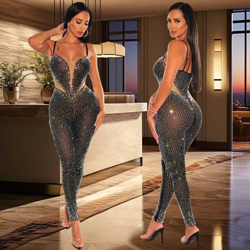 C7163 Cezhraničné AliExpress Amazon Európske a americké módne dámske sexy slim fit kabelky s trakmi na ramene s kamienkami