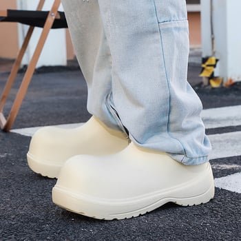 Παπούτσια Derby Niche Δερμάτινα παπούτσια με μεγάλο δάχτυλο, ανδρικά και γυναικεία παπούτσια EVA, για ζευγάρια, για την εποχή των βροχών, με χοντρή σόλα, αντιολισθητικά παπούτσια σεφ Little Red Book