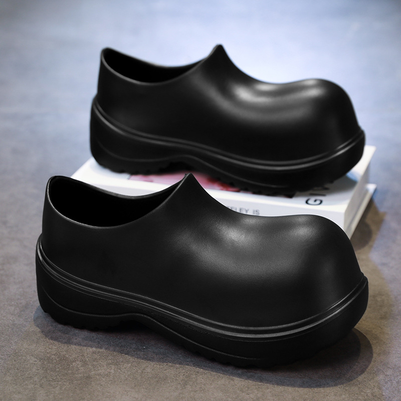 Παπούτσια Derby Niche Δερμάτινα παπούτσια με μεγάλο δάχτυλο, ανδρικά και γυναικεία παπούτσια EVA, για ζευγάρια, για την εποχή των βροχών, με χοντρή σόλα, αντιολισθητικά παπούτσια σεφ Little Red Book