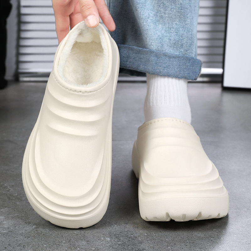 Puuvillased sussid meestele talveks 2024. Uus fliisvoodriga soe paksendatud kodune siseruumides vetthülgav paksu tallaga kott puuvillaste kingadega meestele