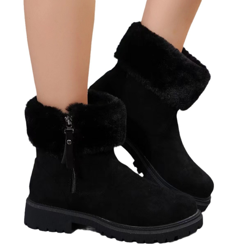 Дамски зимни ботуши с полар, големи размери, за външнотърговска употреба, 2023, нови, топли ботуши, AliExpress, трансгранични обувки с памучна подплата за жени