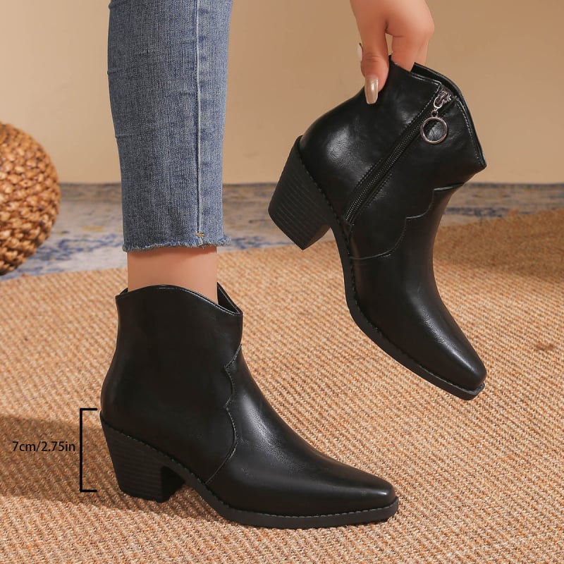Špičaste Chelsea čizme, jesenske nove martin čizme s debelom petom iz inozemne trgovine 2024., modne čizme u britanskom stilu sa srednjom petom za žene, plus veličine