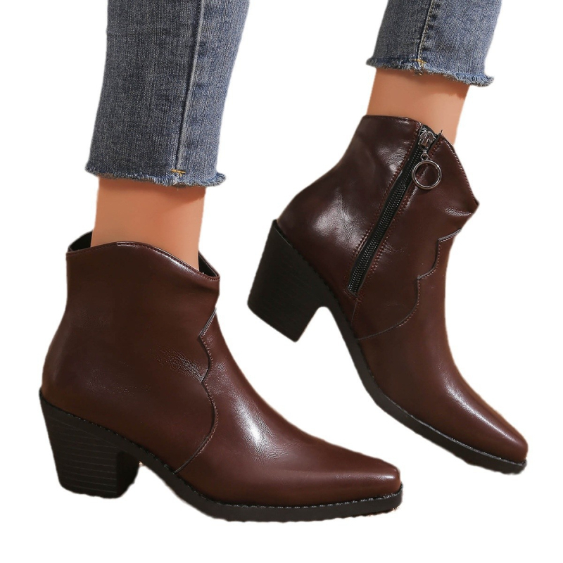 Špičaste Chelsea čizme, jesenske nove martin čizme s debelom petom iz inozemne trgovine 2024., modne čizme u britanskom stilu sa srednjom petom za žene, plus veličine