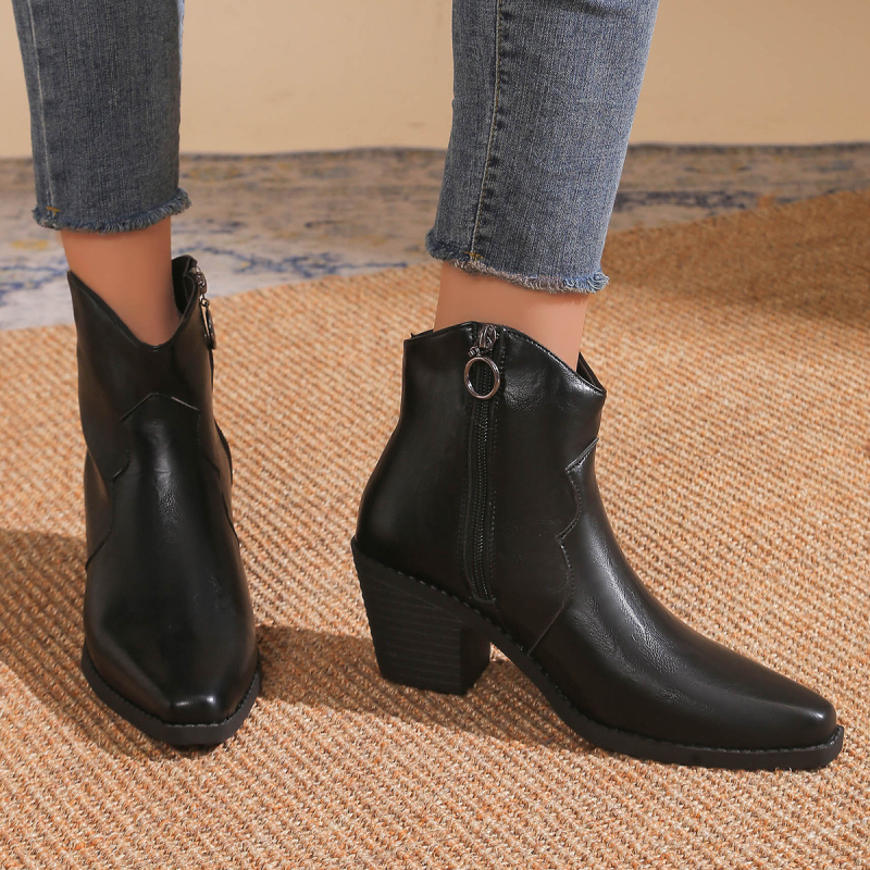 Špičaste Chelsea čizme, jesenske nove martin čizme s debelom petom iz inozemne trgovine 2024., modne čizme u britanskom stilu sa srednjom petom za žene, plus veličine