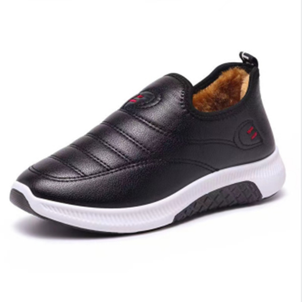 Ziemas vecās Pekinas kokvilnas kurpes sieviešu siltie ūdensnecaurlaidīgi ādas sniega zābaki plakani dibena neslīdoši pusmūža un vecāka gadagājuma cilvēku potīšu zābaki mātes kokvilnas zābaki