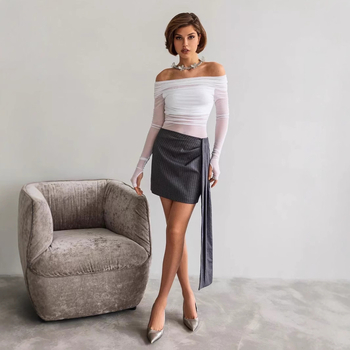 Jeseň a zima 2024 Nový dámsky jednofarebný úzky strih s dlhým rukávom a golierom v európskom a americkom štýle v cezhraničnom štýle