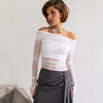 Jeseň a zima 2024 Nový dámsky jednofarebný úzky strih s dlhým rukávom a golierom v európskom a americkom štýle v cezhraničnom štýle