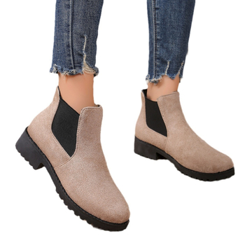Cezhraničný zahraničný obchod Martins Čižmy Dámske jeseň a zima 2024 Nové okrúhle nízke podpätky Joker Krátke pedálové Chelsea Čižmy