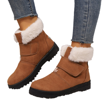 Γυναικείες μπότες χιονιού χειμερινές νέες χονδρικές μπότες χιονιού με στρογγυλό κεφάλι και χοντρό πάτο, μεγάλες ζεστές μπότες χιονιού