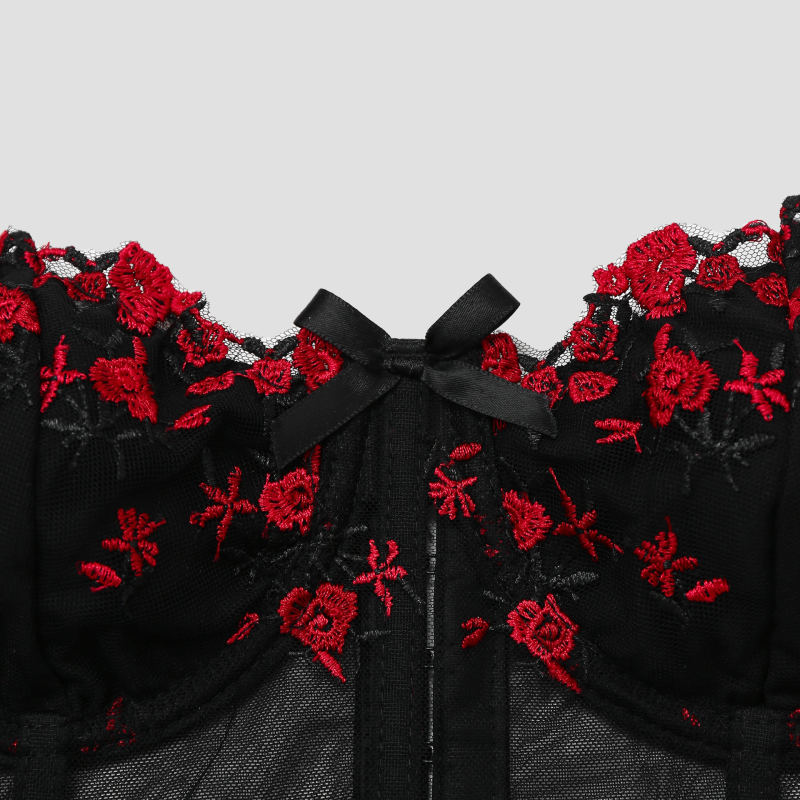 Novi čelični prstenasti korzet s vezom, cvjetnom mašnom i malim prslukom s ribljom kosti, prekogranične Europe i Sjedinjenih Država, LY001