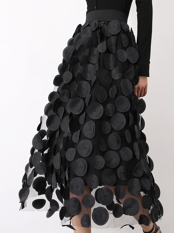 Europske i američke prekogranične eksplozije Proljeće i ljeto Trodimenzionalna dekorativna mrežasta ženska suknja srednje duljine s podstavom