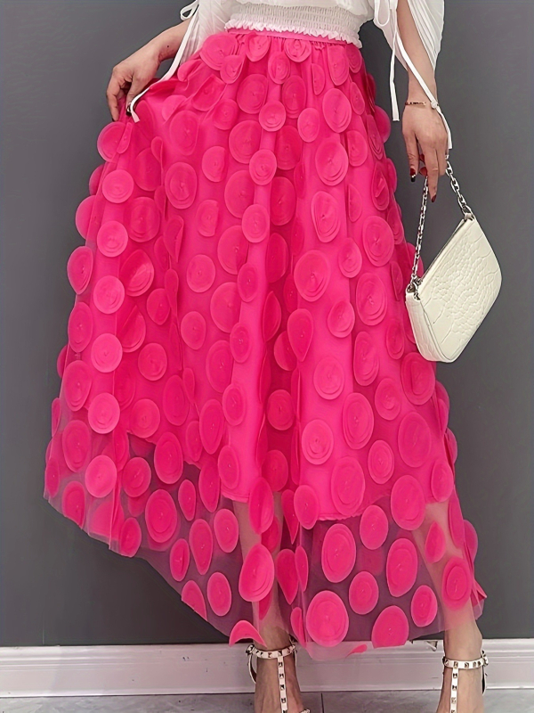 Europske i američke prekogranične eksplozije Proljeće i ljeto Trodimenzionalna dekorativna mrežasta ženska suknja srednje duljine s podstavom