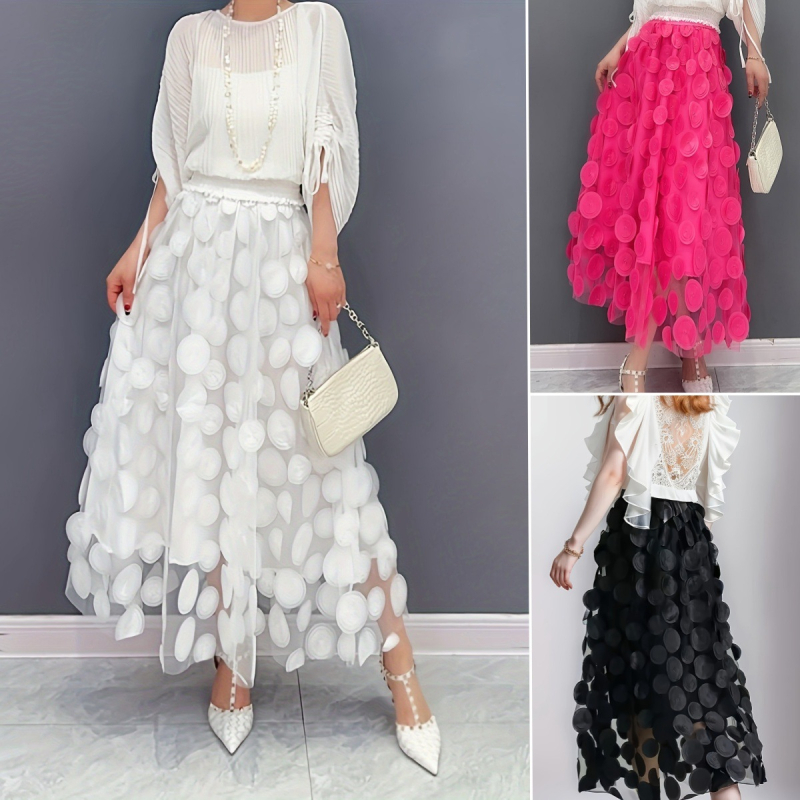 Europske i američke prekogranične eksplozije Proljeće i ljeto Trodimenzionalna dekorativna mrežasta ženska suknja srednje duljine s podstavom