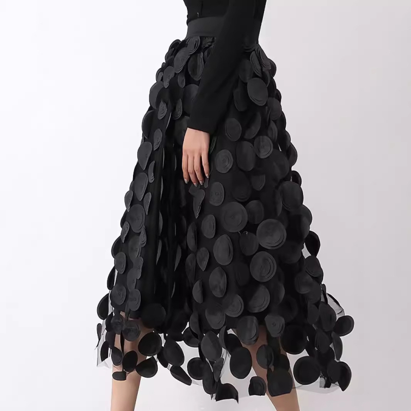 Europske i američke prekogranične eksplozije Proljeće i ljeto Trodimenzionalna dekorativna mrežasta ženska suknja srednje duljine s podstavom