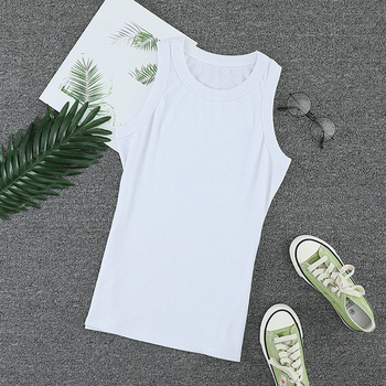 Shiying Ευρωπαϊκό και Αμερικανικό Πλεκτό Γιλέκο με Λεπτό Βάλεϊ για Γυναικεία Καλοκαίρι, Νέα Εξωτερική Ρούχα, Γυναικείο Μπλούζα με Στρογγυλή Λαιμόκοψη σε Σχήμα Ι, Καθαρό Χρώμα