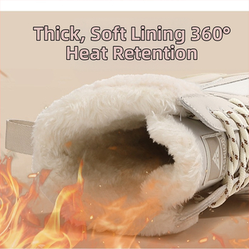 Γυναικείες μπότες χιονιού Harbin, με επένδυση από φλις και χοντρό ύφασμα, αδιάβροχες και αντιολισθητικές, βαμβακερές μπότες με χοντρή σόλα για γυναίκες, κατάλληλες για θερμοκρασίες έως και -40 βαθμούς, ανθεκτικές στο κρύο