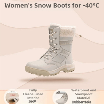 Γυναικείες μπότες χιονιού Harbin, με επένδυση από φλις και χοντρό ύφασμα, αδιάβροχες και αντιολισθητικές, βαμβακερές μπότες με χοντρή σόλα για γυναίκες, κατάλληλες για θερμοκρασίες έως και -40 βαθμούς, ανθεκτικές στο κρύο
