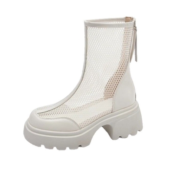 Dámske sandále zo sieťoviny, nové letné topánky 2025, hrubý podpätok, vysoký podpätok na platforme, sieťované čižmy, dámske priedušné sieťované martin čižmy