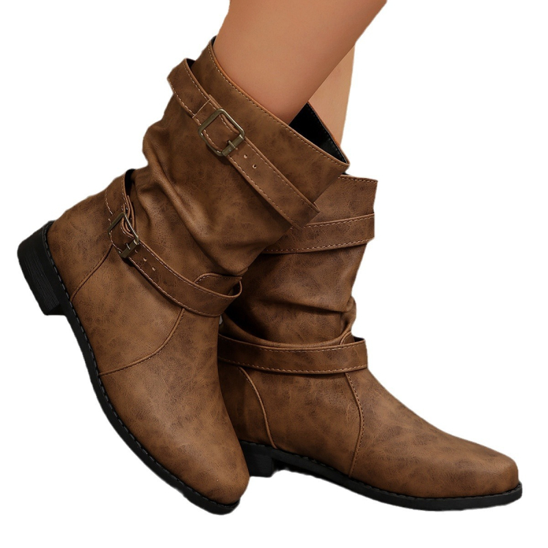 2024 Nove Independent Station kratke čizme Europske i američke kratke čizme Prekogranične Martin čizme s kopčom za remen, niska peta, modne čizme većih veličina 43