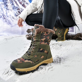 Poros žieminiai vilnos pamušalu sustorinti sniego batai dideli medvilniniai batai vyriški ir moteriški maskuojamieji batai lauko šilti šalčiui atsparūs šilti
