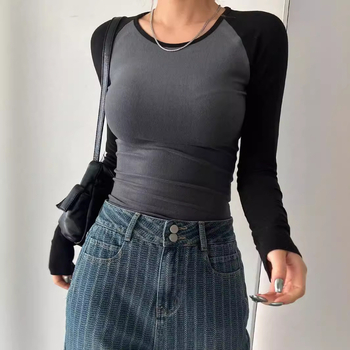 2024 Europska i američka prekogranična nova proljetna i jesenska majica kratkih rukava preko ramena za žene, kratka majica Spice Girls, uski top